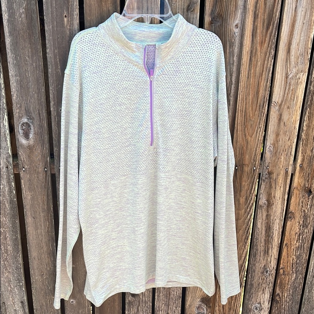 Men's XL Lululemon Half-Zip Long Sleeve Metal Vent Tech Pastel Purple Blossom